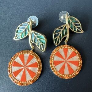 Colorful Citrus and Leaf Earrings